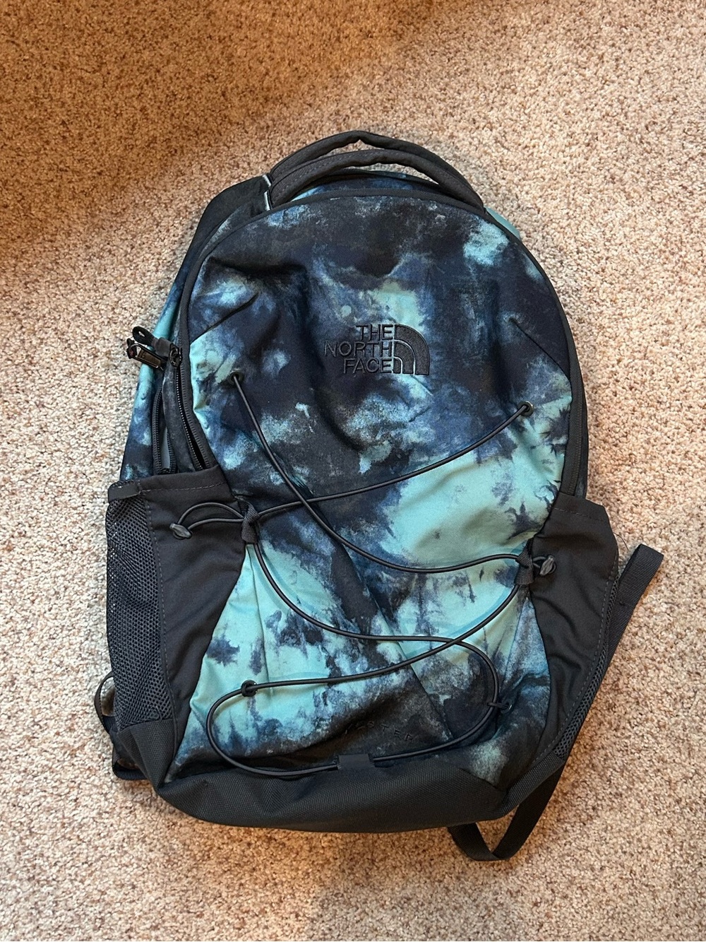 The North Face Black and Blue Tie-Dye Backpack
